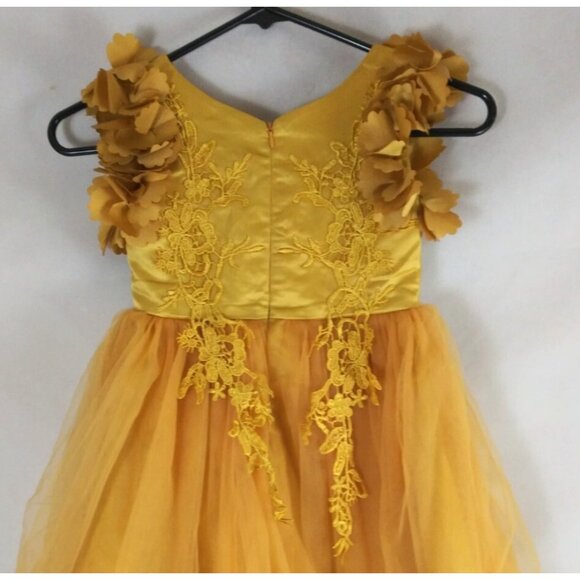 Trish Scully Child Bianca Sunflower Gown Dress Girls Size 5 - Picture 4 of 7